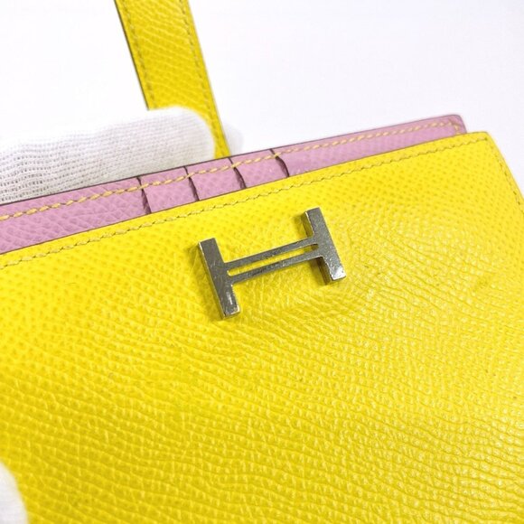 HERMES Yellow Leather Wallet - Picture 10 of 12
